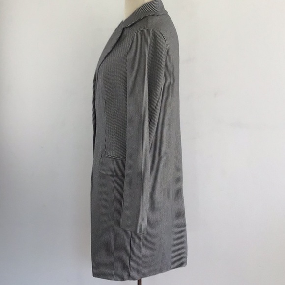 Adrianna Papell one button  long topper jacket tiny houndstooth size medium NWT - Picture 4 of 9